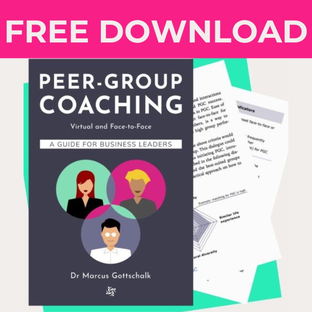 an image promoting a free download of a guide to peer group coaching by Marcus Gottschalk